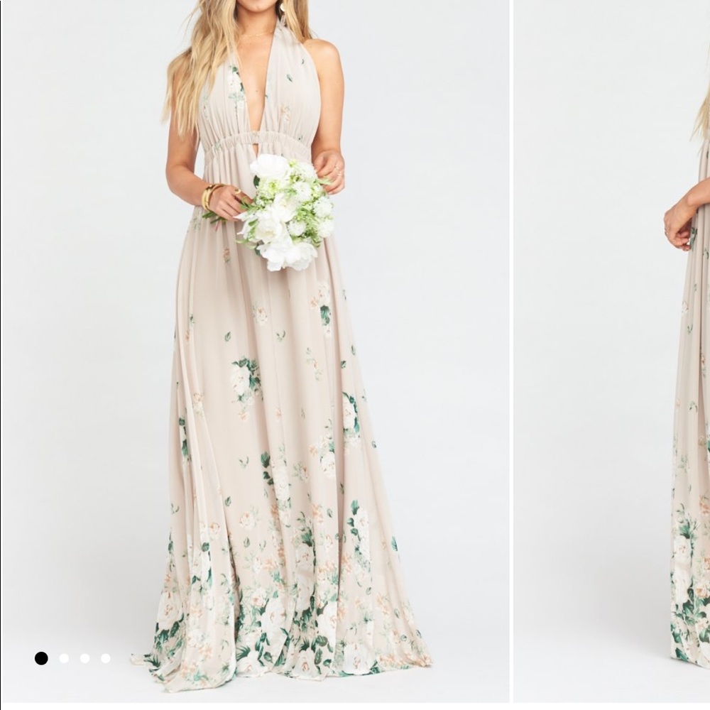 Luna Halter Dress bouquet toss